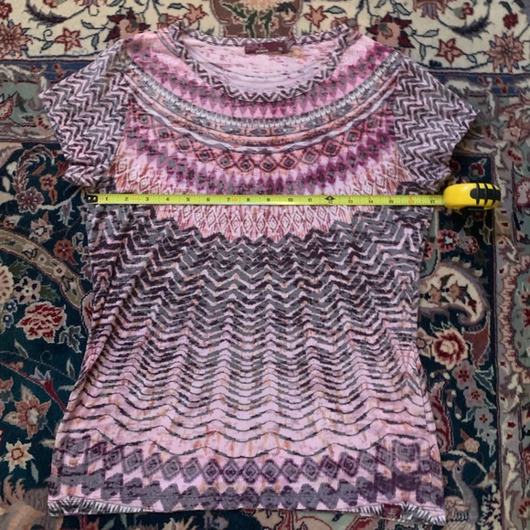 prAna Sol Short Sleeve T-Shirt Pink and purple geometric burnout Women’s M - Picture 5 of 5